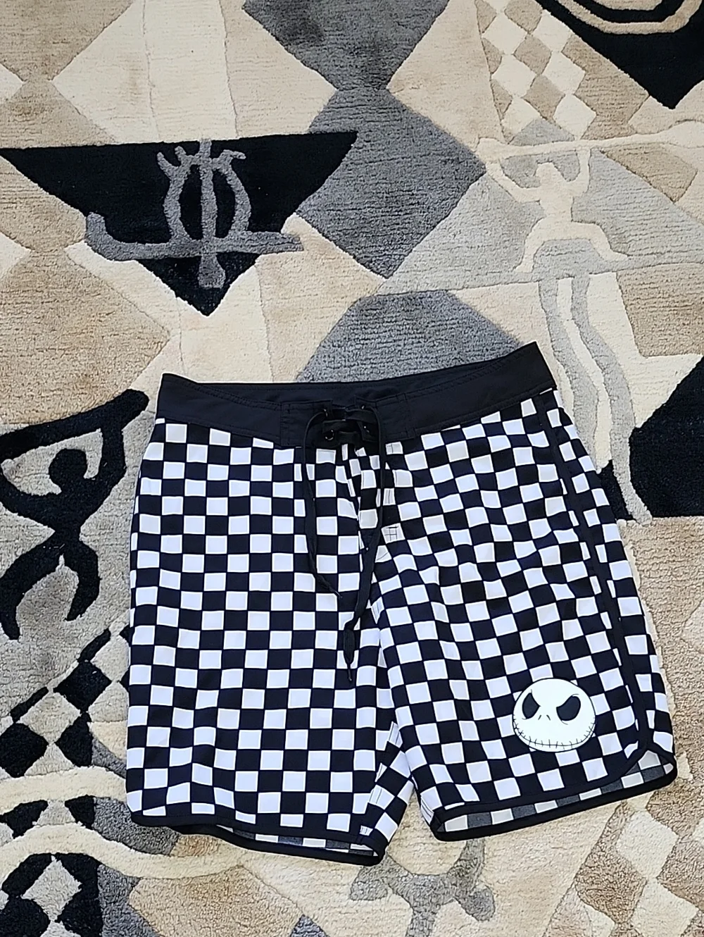 Nightmare Before Christmas Jack Skellington Checkered boardshorts Swim trunks